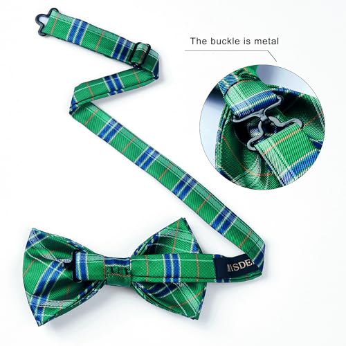 Image of HISDERN Bow Ties for Men Pretied Bowties Classic Formal Business Bow Tie Adjustable Tuxedo Bowtie for Wedding Party