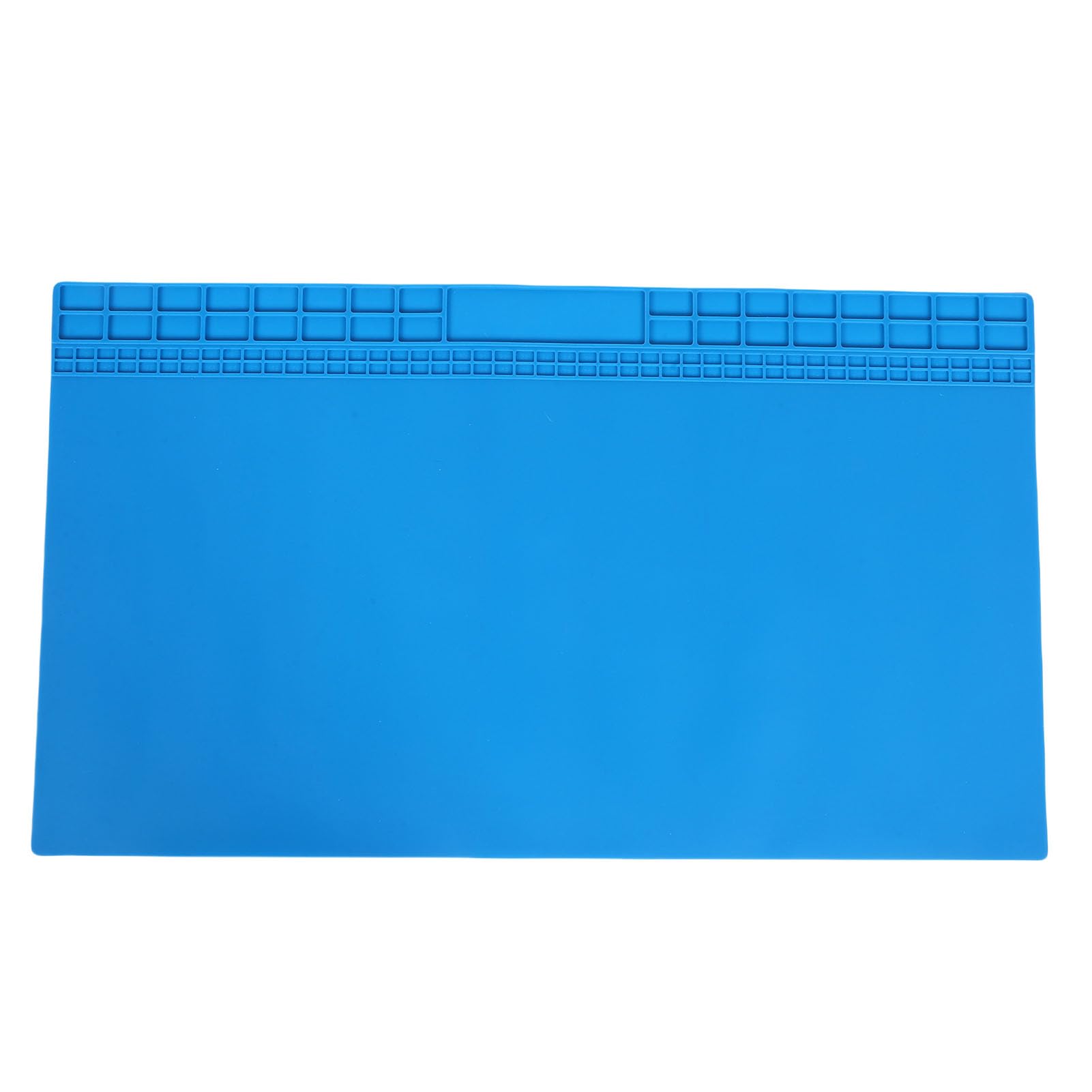 VGEBY Bardzo Duża Silikonowa Mata Lutownicza, Antypoślizgowa, żaroodporna Podkładka Warsztatowa z Organizerem śrubowym do Projektów Naprawy Elektroniki 70x40cm (BLUE)