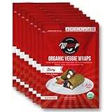 WrawP Organic Veggie Wraps - SPICY (8 pack) SHELF STABLE, All Natural, Gluten Free, Paleo, Raw Vegan. Perfect for Wraps, flat bread, snack, chips