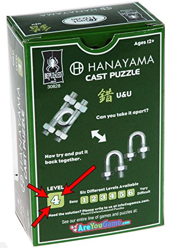Bepuzzled U & U Hanayama Cast Metal Brain Teaser Puzzle (Level 4) Multi-Colored #TOP3