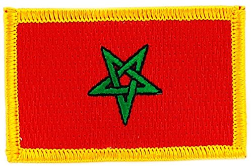 Akachafactory Patch écusson brodé Drapeau Maroc marocain thermocollant Insigne Backpack