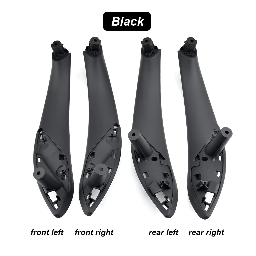2 poignées de porte intérieure ABS gauche et droite, panneau d'accoudoir, compatible avec B-MW 3 Series F30 316d 318d 320d F31 320i 325d 328dx-Avant-Noir