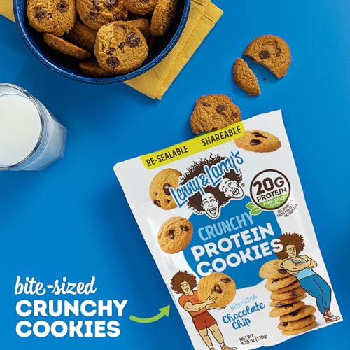 Image of Lenny & Larry's The Complete Crunchy Cookie, Chocolate Chip, 6g Plant Protein, Vegan, Non-GMO, 4.25 Ounce Pouch (Pack of 6)