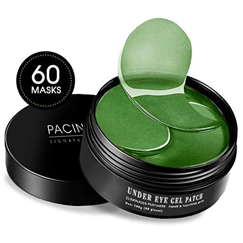 Pacinos Under Eye Gel Patches - Eliminate Puffiness + Firms & Tightens Skin - Reduces Wrinkles - Organic - Rich in Vitamin E & B5 - Promotes Collage Production - Eliminate Under Eye Bags & Darkness