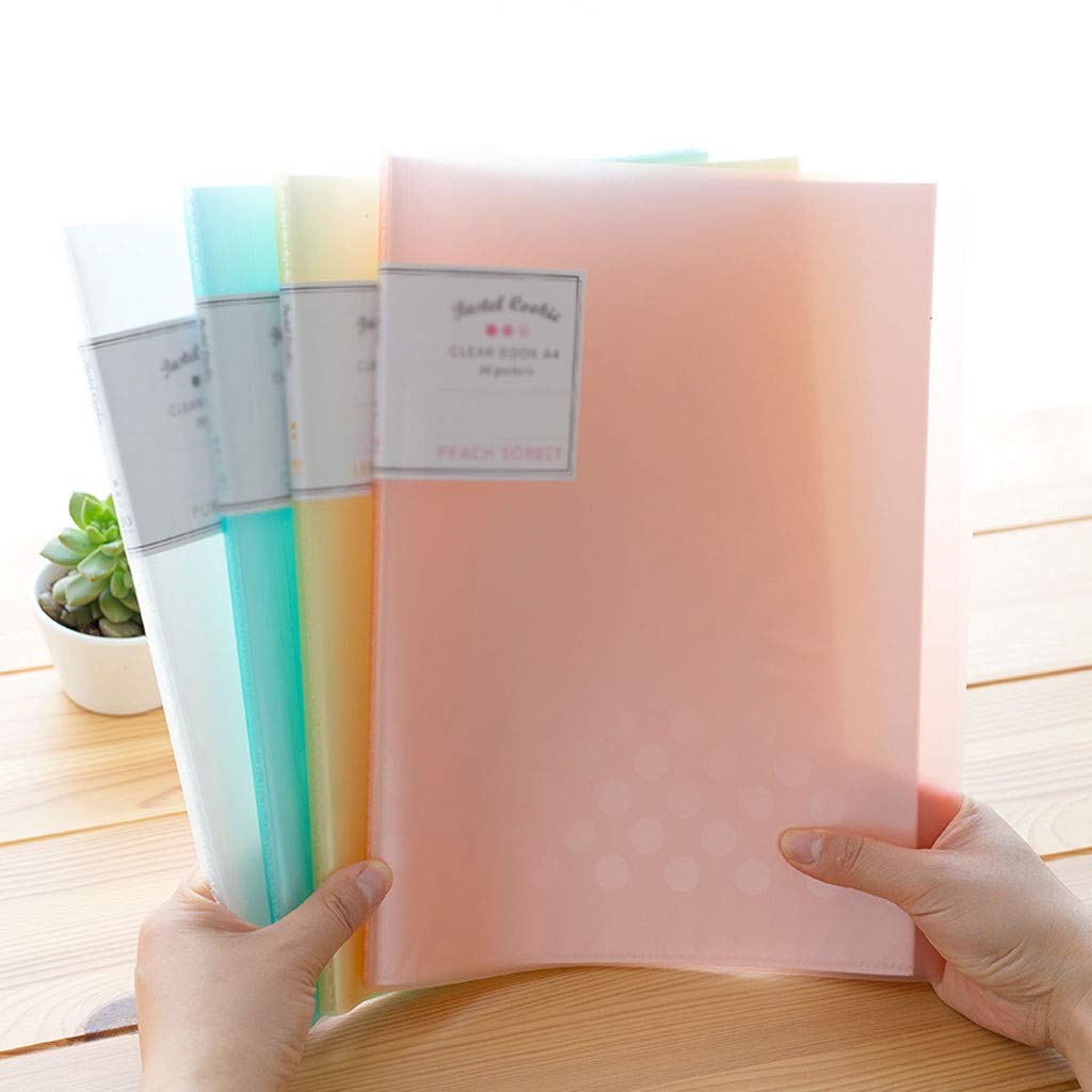 Portafoglio in plastica A4, Libro di presentazione con protezione for fogli rilegati a 10 tasche, può contenere fino a 200 pagine di carta, organizer for documenti con protezione for fogli di libri tr