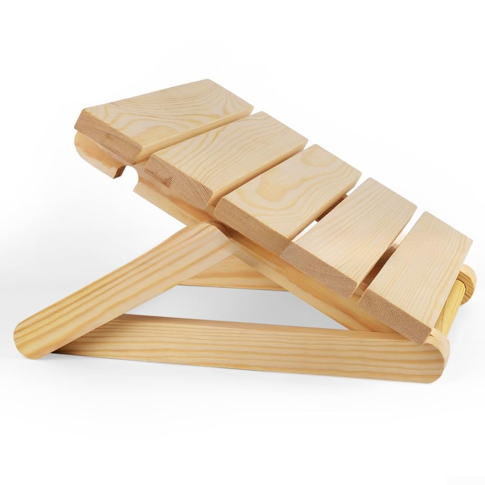 Appui-tête en bois massif avec design ergonomique, confortable pour le cou et le dos pour salles de sauna 37 x 34 cm