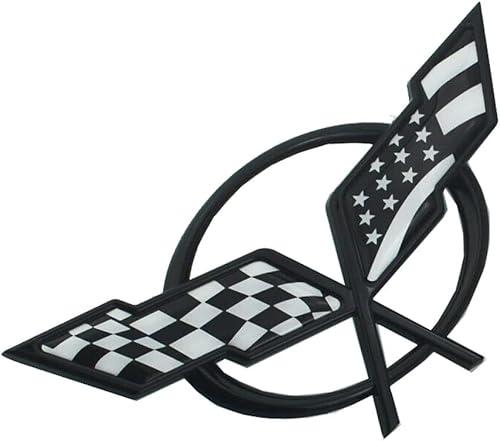 Miniatura 4 de Banderas cruzadas de nariz delantera, emblema de repuesto para automóvil 97-04 Corvette C5 Chevrolet Decal 19207384 19207385 (parte delantera - con