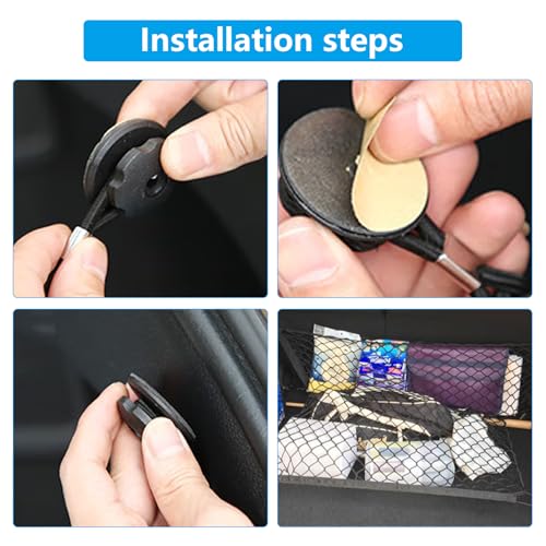 RUGLAMZHIP Gepäcknetz Auto Kofferraum Netz, 110 x 60 cm Kofferraumnetz, Elastisch Gepäcknetz Wohnmobil, Elastisches Gepäckfixierung Spannnetz Trennnetz mit 4 Haken für Meisten Fahrzeugtypen Cargo