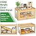 BAMBANG Bamboo Bread Box for Kitchen Countertop, Extra Large Farmhouse Bread Box with 4-Side Clear Panels, Wooden Bread Storage Container for Homemade Bread, Natural
