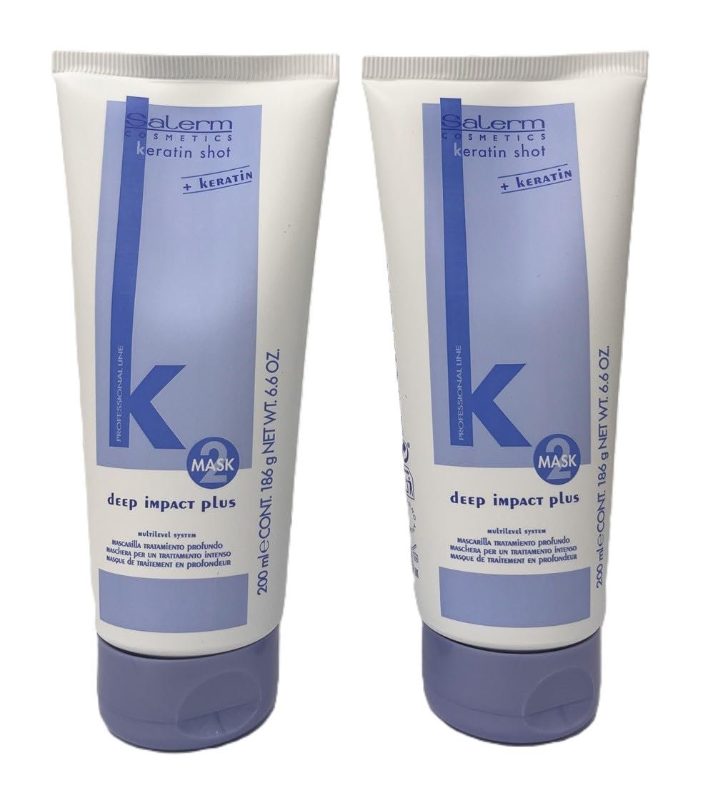 SALERM KERATIN SHOT DEEP IMPACT PLUS 6.9 OZ / 200 ml"Pack of 2" by Salerm