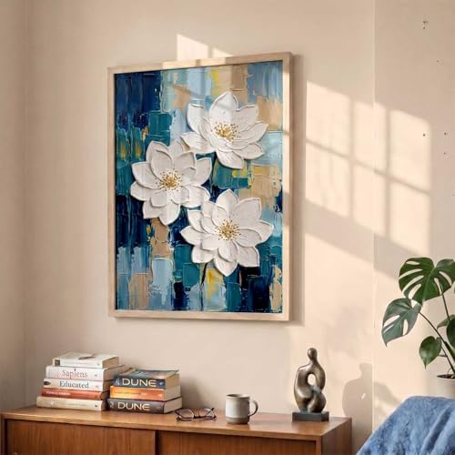 Image of kotart Aesthetic flower Art Home Decoration Painting | Floral Paintings With Frame For Living Room Bed Room Hotel Wall Decor Digital Reprint (13x17 inch)