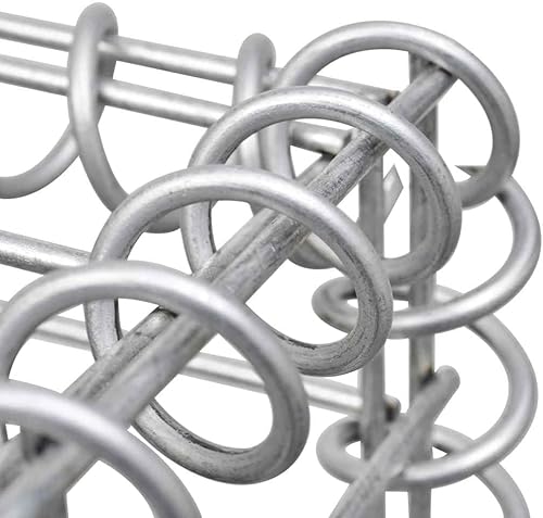 Miniatura 6 de vidaXL Gabion - Maceta elevada para pared, jardín, césped, patio, jardín, jardín, jardín, jardín, jardín, flores, acero galvanizado, 70.9 x 35.4