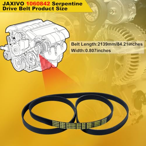 Image of 6PK2139 Serpentine Belt V-Ribbed Drive Belt Compatible with V8 20-22 F53 /F59,21-23 F650 /F750 7.3L,10-11 Soul,Replace K060842