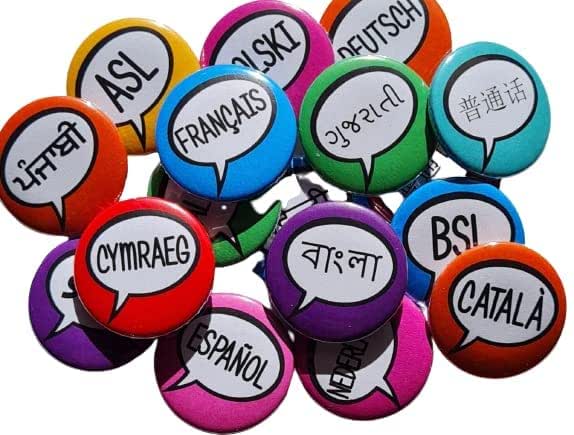 Amazon.com: Language pins - customizable bulk packs. 1.25 inches/32mm ...