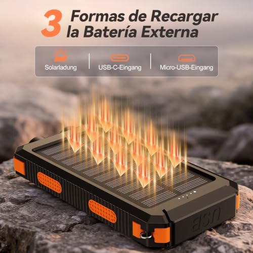 Miniatura 3 de Vikeri Powerbank Solar 26800mAh, Portátil Carga Rápida