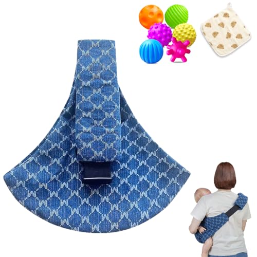 Image of Baby Sling Carrier Adjustable Baby Sling 2025 Upgraded Toddler Sling Comfortable Baby Wrap Carriers Ergonomic-Designed, Travel Friendly Carrying 10-45 Lbs Blue
