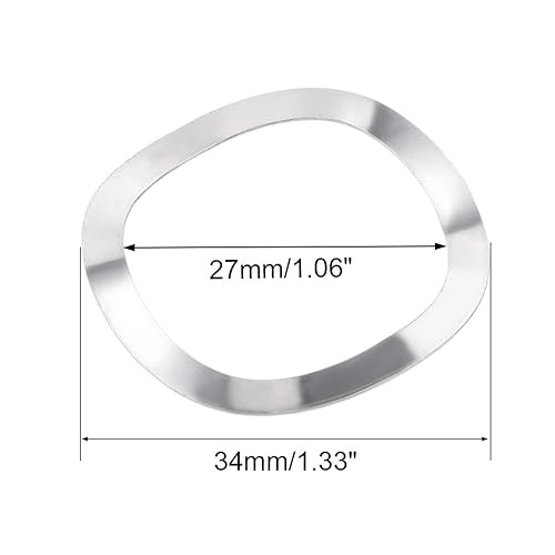Miniatura 3 de uxcell 10 arandelas de resorte ondulado de acero inoxidable 304 de 1.06 "x 1.34" x 0.02 pulgadas para tornillo