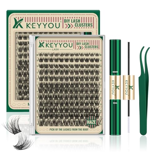 Image of KEYYOU Lash Clusters Kit Soft Natural with Thin Band Easy to DIY at Home