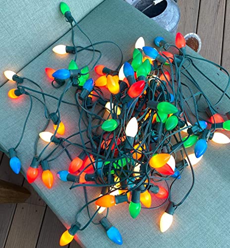 Abeja 25 Pack Multicolor Christmas Lights Replacement Bulbs C9 Vintage Incandescent Ceramic Bulbs E17 Socket Base 7W For Xmas Holiday String Lights Outdoor Indoor Party Decorations #TOP2