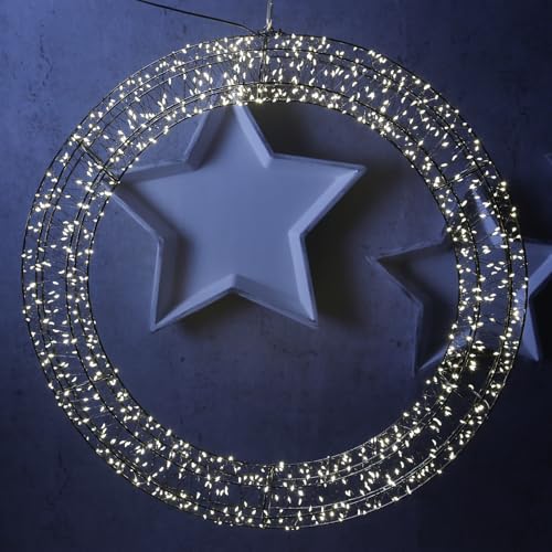 LED Lichtkranz Türkranz Metallkranz Weihnachtskranz 40cm Leuchtkranz...