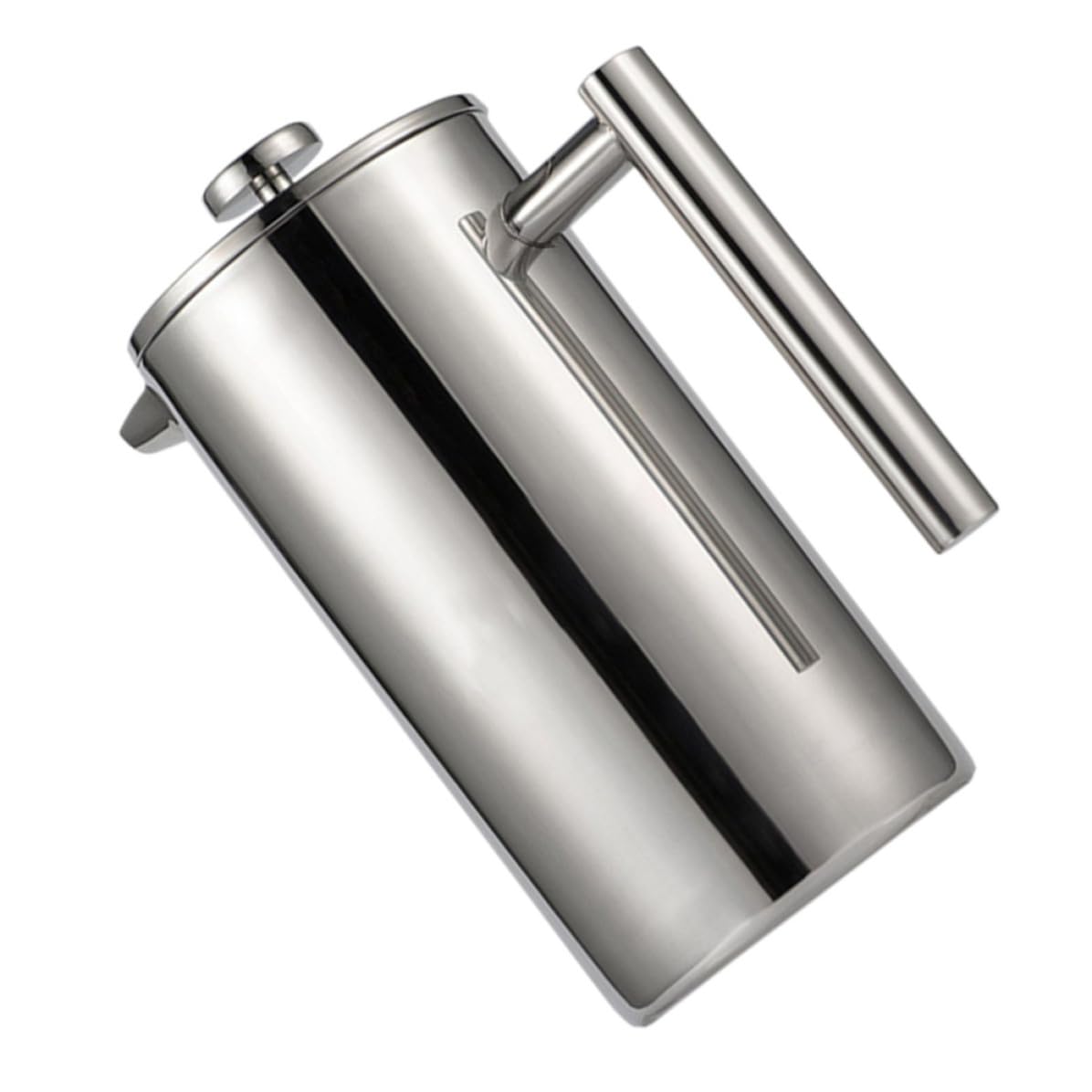 Pressa Caffè in Acciaio Inox 350ml, Uso Domestico Argento | Contenitore per Bevande Calde e Fredde, Lavabile Facilità, Stile Creativo e Moderno, Formato Compatto