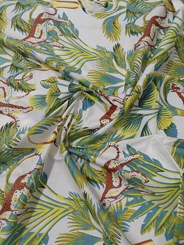Image of Doraya Pure Cotton Dress Making Fabric Sanganeri Print Jaipuri Hand Block Printed Unstitched Dress Material for Women Blouse /Plazzo,Kurti /Lehenga Piece Womens 43 inch Inches Width (White 3, 2.5 Meter)