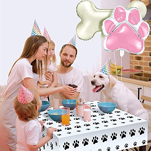 4 Pieces Bone Shaped Balloons Foil Helium Aluminum Balloons And 4 Pieces Dog Print Balloon For Pets Dog Party Suppliers (Pink) #TOP5