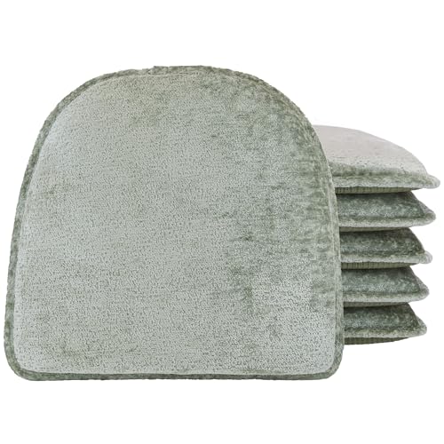 Klear Vu Raindrop The Gripper Non Slip Chair Cushions, Soft & Comfortable Seat Pad, Sitting Pillow for Kitchen, Dining or Office, 6 Count (Pack of 1), Celadon