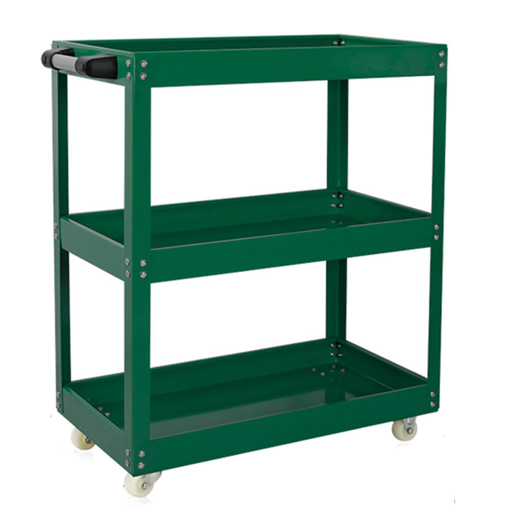 LJYKBFL Tool Cart 3-Tier Multi-Function Shelves 100kg Load Capacity for Auto Repairs & Beauty Tasks Heavy-Duty Rolling Storage Solution.