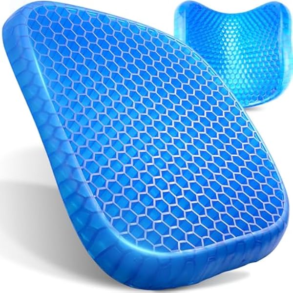 Retoo Poduszka do siedzenia żelowa, wymiary: 38x31x4cm komfortowa na krzesło biurowe ergonomiczna poduszka do siedzenia do samochodu o wadze 550g większy komfort gruba poduszka żelowa