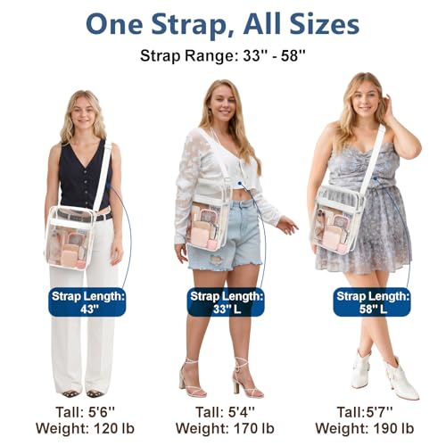 Image of PACKISM Clear Bag for Stadium Events - Clear Purses for Women Transparent Crossbody Messenger Bag for Concerts Game Day