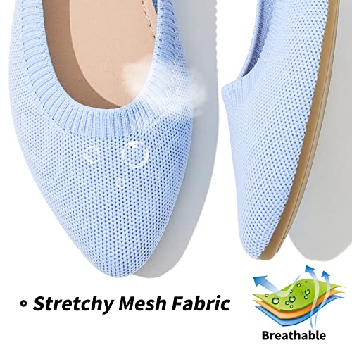 Image of BABUDOG Women's Mesh Flats Shoes Pointed-Toe Dress Shoes for Women Black Flats Comfortable Memory Foam Flats