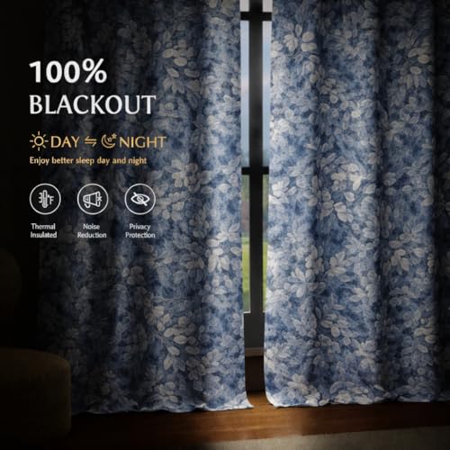 Image of STITCHNEST 'Whispering Gardens Series' Premium Heavy Polyester 100% Blackout Curtains 7 Feet Long Set of 2 | Door Curtain 7 Feet x 4 Feet | Perfect for Home Decor