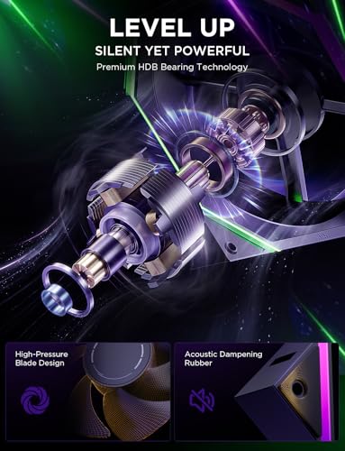 Image of AsiaHorse Nyota Pro 120mm PC Fans ARGB PWM, Modular Daisy-Chain Design, Dual-Zone Asynchronous Lighting, 18 Addressable LEDs, 2000RPM High Airflow 61.5CFM, Low Noise 29dB, for PC Case & Liquid Cooler