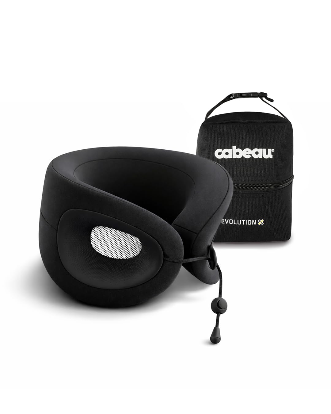 Cabeau Evolution X Deluxe - Best Travel Neck Pillow with Travel Bag (Diamond Black/White)
