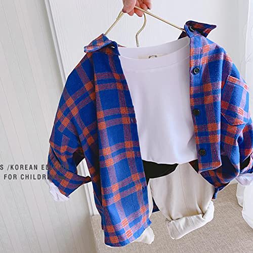 Kids Sherpa Lined Plaid Jacket Girls Boys Flannel Shirt Brushed Cozy Outdoor Work Shacket Toddler Button Down Jackets2
