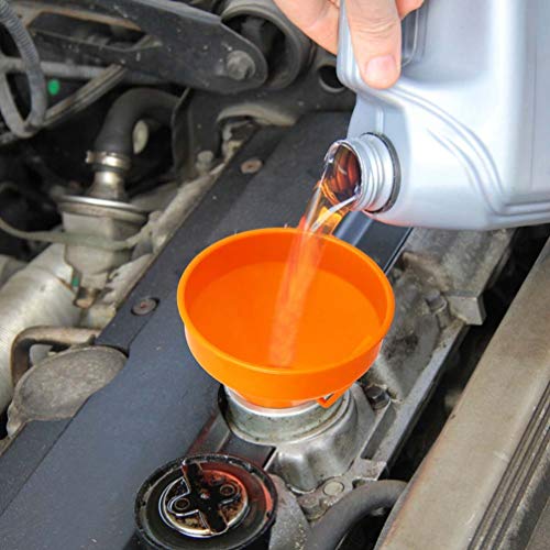 VICASKY Funis automotivos com ângulo reto, funil de plástico, sem derramamento, multifuncional, exte