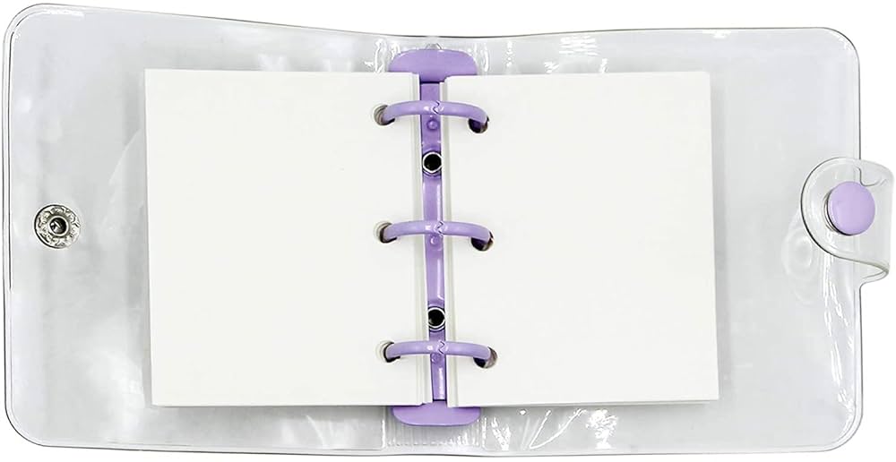 Creative Cute Transparent 3 Ring Mini Loose-leaf Hand Book Student Portable Notebook Ring Binder Kawaii School Supplies