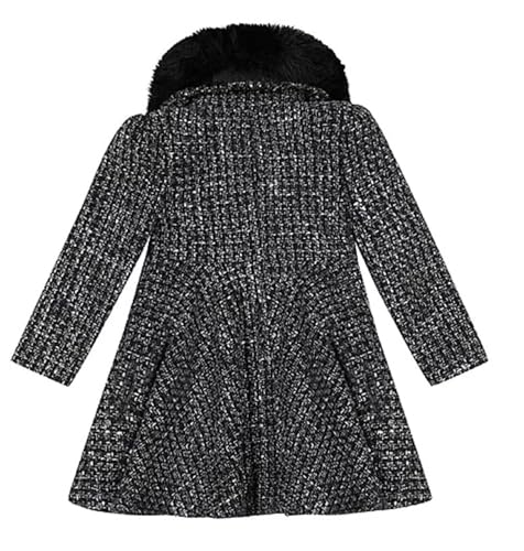 Rothschild Princess Coat w/Removable Faux Fur Black/Silver Sparkle - 6/6X2