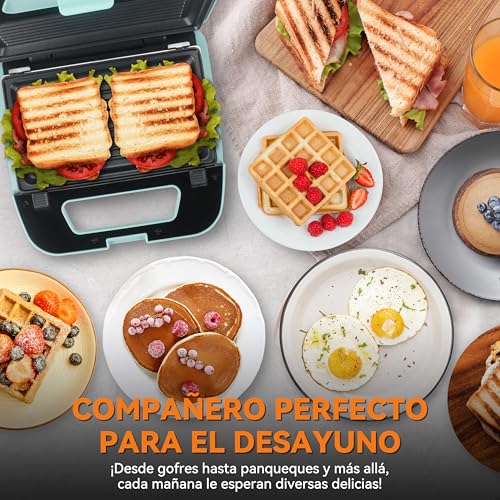 Miniatura 4 de Baker S Friend Plancha Para Waffles 3 En 1 Con Placas Extraíbles, Plancha Para Waffles Cuadrada Con Placas Extraíbles, Prensa Para Panqueques Y Sándwiches, Fabricante De Queso A La Parrilla, Antiadher