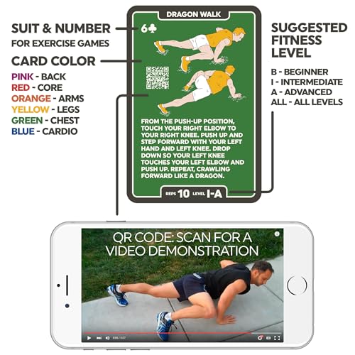 Stack 52 Bodyweight Exercise Cards: Workout Playing Card Game. Designed by a Military Fitness Expert. Video Instructions Included. No Equipment Needed. Burn Fat Build Muscle. (Bodyweight Mega Pack) - Image 5