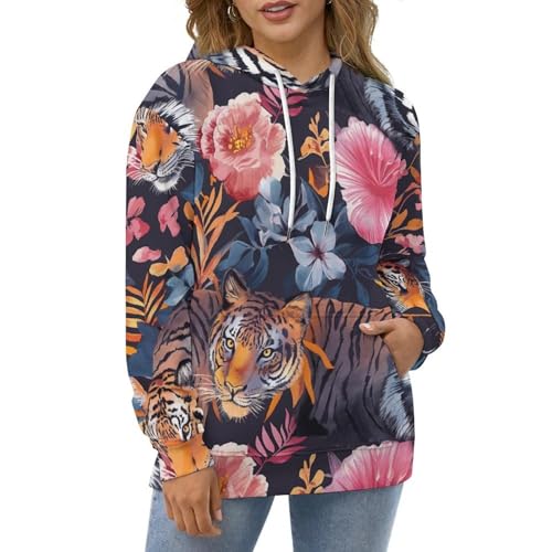 Sweatshirt rose tigrée confortable idéal pour vos sorties urbaines en automne - 2