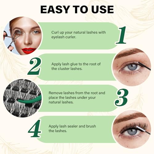 Image of KEYYOU Lash Clusters Air Touch Soft Volume D Curl 10mm Individual Lashes