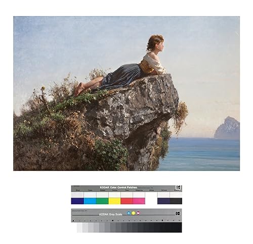Affiches et gravures Jeune fille sur un rocher poster impression sur toile 60x90