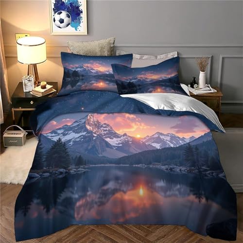 Parure de lit 3 pièces imprimé 3D éclair nature en microfibre souple - 6