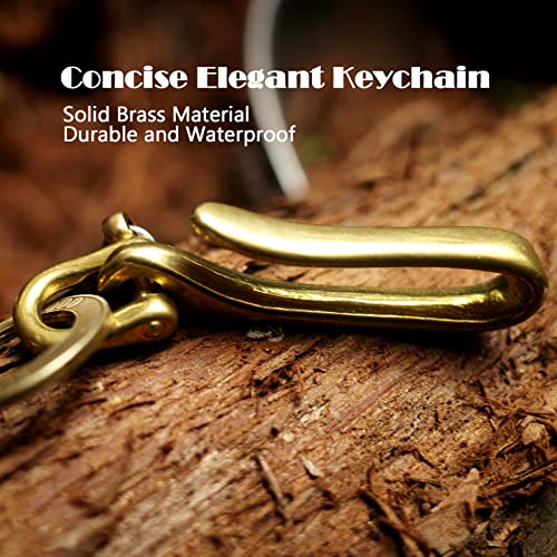Cmvfyl Fish Hook Keychain,Belt Key Clip,Brass Keyring For Key Fob,Diy Leathercraft Accessories For Purse Handbag Wallet,Gold #TOP1