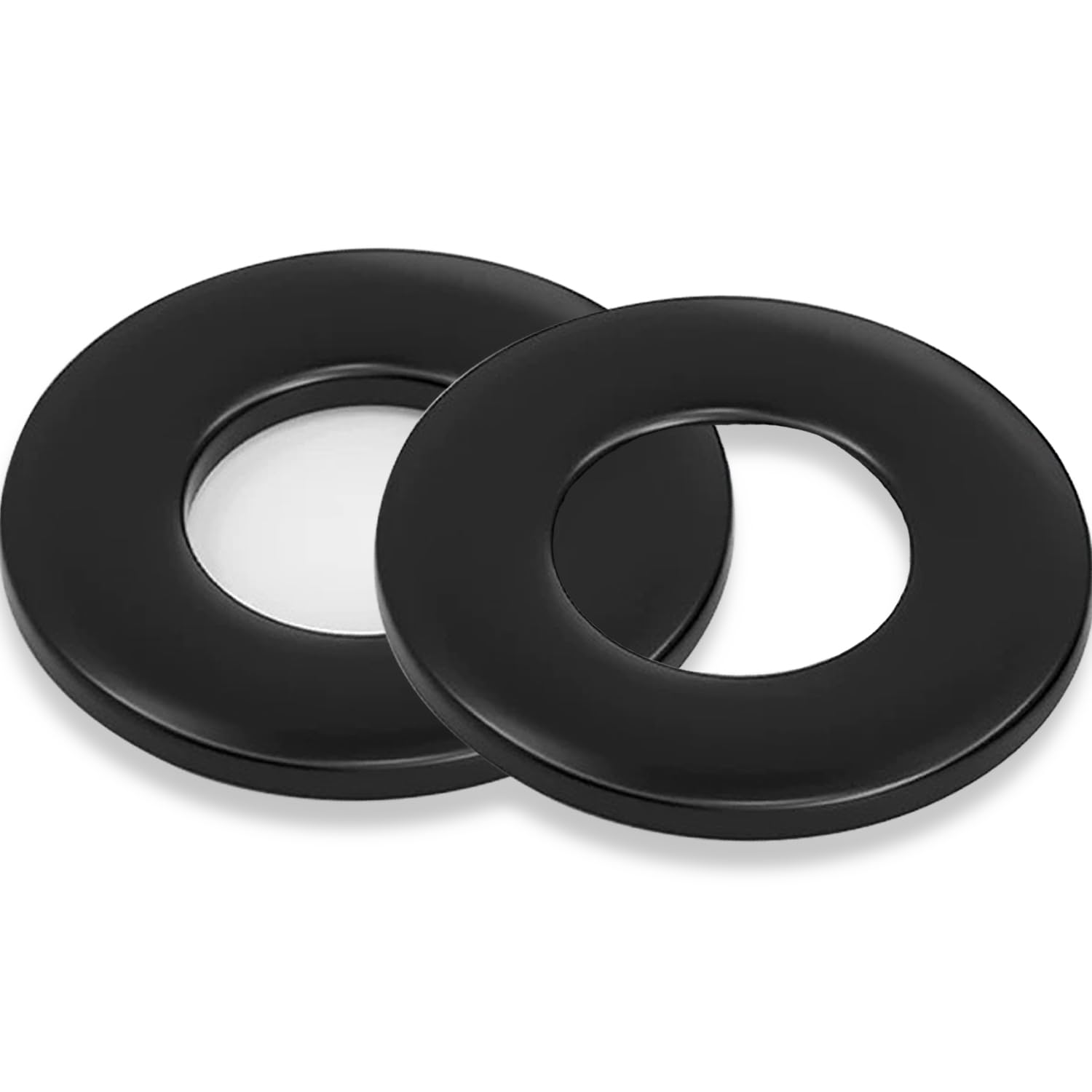 10# Black Flat Washers 50 Pack Made of 18-8 (304) Stainless Steel Metal Washers for Screws