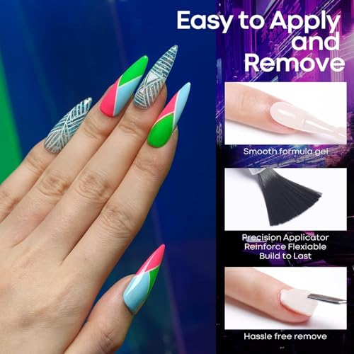 Image of modelones Nail Glue Sticky Tabs for Press On Nails, Adhesive Tabs Jelly Nail Glue Waterproof Breathable for Kids 300pcs 10 Sheets Gel Nail Polish
