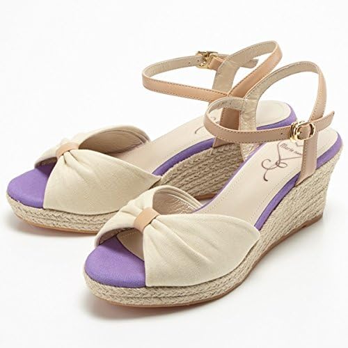 Amazon マリーファム Marie Femme サンダル ナチュラル素材のストラップウエッジサンダル ベージュヌノコンビイチ1 S 22 0 22 5 Marie Femme マリーファム ミュール