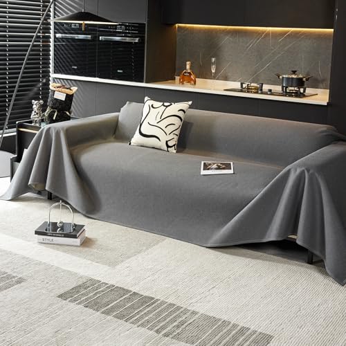 VanderHOME Fundas para Sofa, Funda Sofa Impermeable, Protector Antideslizante para Muebles, Adecuado para Mascotas niños 190 * 180cm-Gris Oscuro